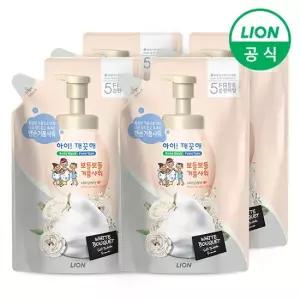 아이깨끗해 약산성 바디워시 너리싱케어 650g 리필 4개 화이트부케향) 쫀쫀한 거품 맨손 샤워