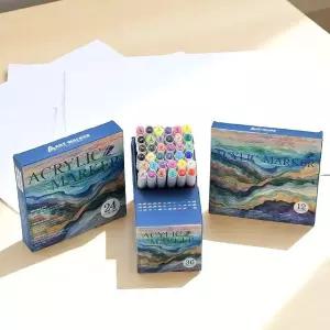 아크릴 마카 마커펜 붓펜 페인트 유리에쓰는펜 12색 (WFIJRV0)