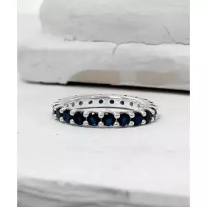 [블레스드 뷸렛]아이스라인 큐브 3.5mm 링_실버925_BLUE GREEN