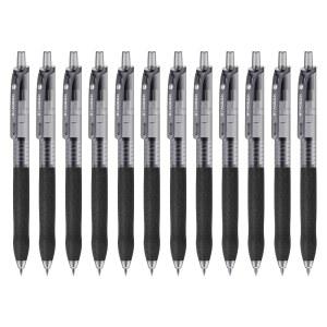 STAGEEK 0.5mm 젤 펜 파인 포인트 매끄러운 필기 펜, 12PCS 블랙 잉크 펜, 리트랙터블 가죽 같은 블랙 젤 펜, 저널링, 글쓰기, 학교, 사무실용 비즈니스 젤 펜(블랙)