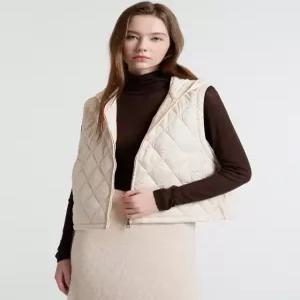 아떼 바네사브루노 여성 24FW [시즌오프] 아이보리 퀼팅 후드 패딩베스트 VLJU4D431IV
