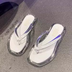 여성 여름 투명 배색 슬리퍼 플립플랍 쪼리