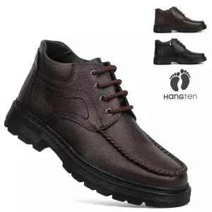 행텐 소가죽 남자 털부츠 겨울 방한화 지퍼워커 남성 따뜻한 털안감 미끄럼방지 캐주얼 방한부츠