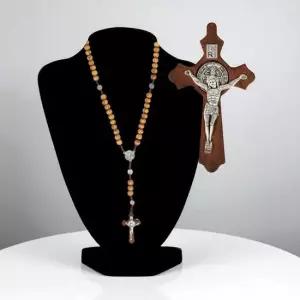 나무 십자가 목걸이 카톨릭 묵주 펜던트 카톨릭십자가목걸이 십자가목걸이 목길이