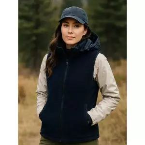 [아웃도어스/마운티아]여성 플리스 패딩조끼 미디엄차콜_1MQVSW2504