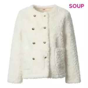 [롯데백화점]SOUP 노카라 골드 버튼 더블 뽀글이 자켓 S5AJK02