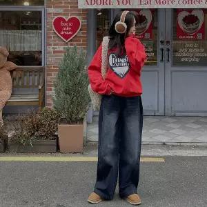 [빅사이즈]이블렛 데퓨비 길이별 히트웜 와이드 데님팬츠 제이스타일