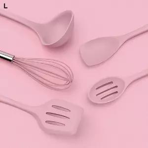 실리콘 주방 조리 도구 5P 세트 핑크/주방/주방용/키친/감성/취사/볶음/모음/주걱/휴대용/세트/묶음/도구