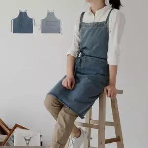 [알티피아]앞치마 다용도 카페 데님 식당 주방 꽃집 미용실 공방 화방