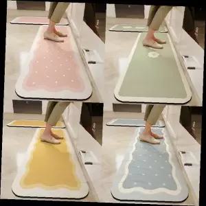 주방 발매트 규조토 물방울 패턴 미끄럼방지 흡수 속건 욕실 매트 세탁 가능 항균 발판