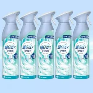 페브리즈 실내 차량 공기 탈취제 에어 강력 탈취 린넨 스카이 165g x 5개