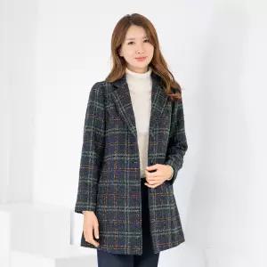 [모슬린]엄마옷 2온스 카라 누비 체크하프코트 512FGH024 마담중년여성빅사이즈50대60대