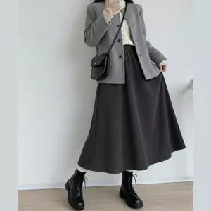 코듀로이스커트 6색상 기모 플레어 골덴 롱스커트 A라인 여성 데일리 겨울 치마