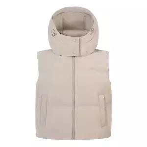 네파 여성 덕다운 후드 베스트 - 라이트 베이지