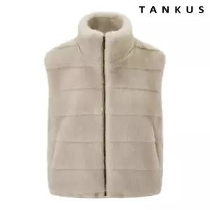 [롯데백화점]탱커스 하이넥 페이크 퍼 집업 루즈핏 베스트 (TX4VT016L0)