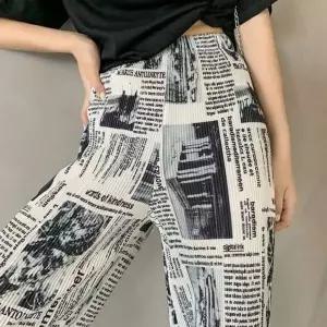 [하프클럽/]냉감바지 여름 뉴스페이퍼 아이스바지 와이드팬츠 플