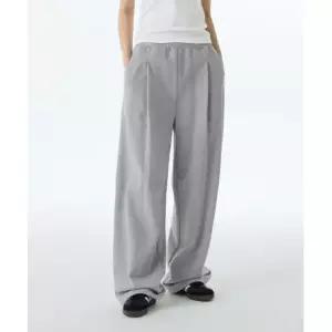 무신사 스탠다드 MUSINSA ANDAR D WOMAN 우먼즈 딥 턱 베리어블 와이드 라운지 스웨트 팬츠 미디엄 그레이