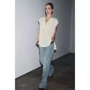 자라 ZARA ZW 컬렉션 린넨 리본 블라우스 - 스크래치 화이트 8387051251 866431