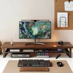 서랍형 와이드 모니터 받침대 100cm 노트북거치대 모니터선반 데스크테리어