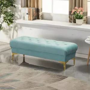 베드벤치 수납의자 긴 의자 스툴 소파 현관 수납 블루 벨벳