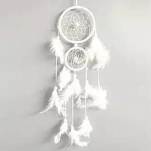 에스닉 드림캐쳐 2단 화이트 행운 인테리어소품 장식 에스닉 드림캐쳐 2단 화이트 행운