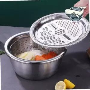 스틸 믹싱볼 다용도 채칼 샐러드용 채반 3종