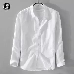 구김 남성 린넨 오버핏 와이셔츠 남자린넨셔츠