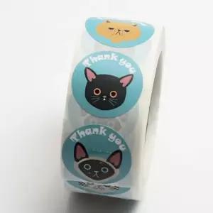 포장용땡큐패치 귀여운 다용도 1롤500p 꾸미기 선물포장테이프 (WFJ5LLK)