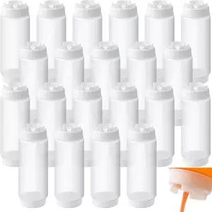 싱후우 12개 24온스 조미료 짜기 병 레스토랑 플라스틱 소스 케첩 디스펜서 리필 가능한 대형 투명 드레싱