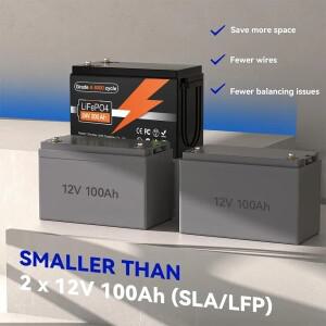 새로운 24V 100Ah LiFePo4 배터리 팩 리튬 철 인산염 태양열 보트 용 BMS 내장 세금 없음