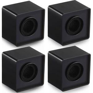 [미국배송] 인터뷰 리포터 호스트 할로윈 코스프레(블랙)를 위한 폼 마이크 액세서리가 있는 LANDHOW 4PCS 플래그 사각 큐브 스테이션 휴대용 맞춤형