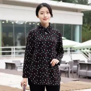 엄마옷 나염 카라 블라우스 1GHJ24926 중년여성 마담 60 70대  빅사이즈 할머니