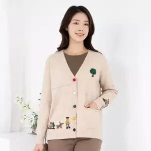 엄마옷 브이넥 울 니트 가디건 1GHJ23882 중년여성 마담 60 70대  빅사이즈 할머니