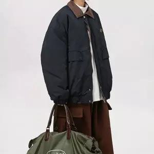 [하프클럽/]빈티지 남성 배색 카라 블루종 자켓 DMS-JUA-Q4371431