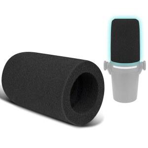 [미국배송] 소울윗 2PCS 마이크 팝 필터 슈어 MV7+ 팟캐스트 다이내믹 보호 커버 윈드스크린 폼 - 블랙