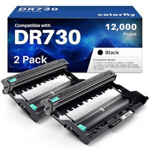 [미국배송] DR730 DRUM UNIT BROTHER COMPATIBLE REPLACEMENT FOR DR-730 HL-L2350DW MFC-L2710DW DCP-L2550DW MFC-L2750DW HL-L2390DW HL-L2395DW MFC-L2690DW HL-L2370DW PRINTER(2 PACK NOT TONER)