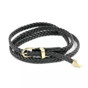 여성 슬랙스 정장 바지 슬림핏 고급 가죽벨트 블랙 색상 스타일리시 벨트 (WFJ6V74)