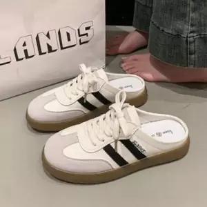 고품질 여성 투라인 스니커즈 운동화 심플 캔버스 뮬 슬리퍼 (WFJRCJK)