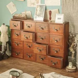 우드 약수납장 한약장 원목 고가구 반닫이 약장 미니