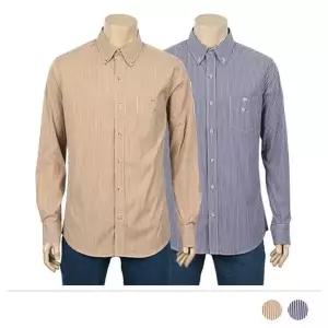 고품질 캐쥬얼 빅사이즈 긴팔 남자 남자셔츠 드레스 줄무늬 (WFJREQ5)