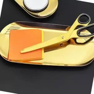 소품 정리 대형 트레이 수납 골드 테이블 정리함 (WFK6C83)