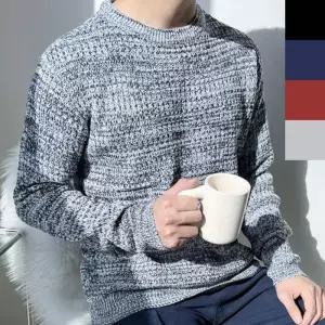 [프로셀러] 남자 보카시 니트 1P 라운드넥 겨울 남친룩 남성 상의