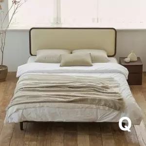 상일리베가구 빈센트 2100 가죽헤드 원목 침대 퀸 (본넬유로탑Q 매트포함)