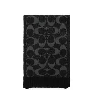 코치 25FW 블랙 점보 시그니처 C 울 머플러 COWC540471 001