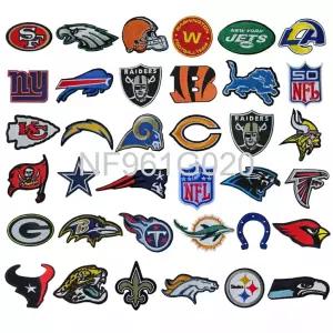  NFL 미식축구 팀 엠블럼 자수 패치 열접착 벨크로 찍찍이 가방 의류 풋볼 와펜 36종세트