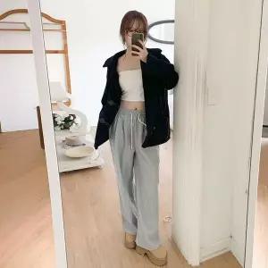 [하프클럽/]여자 넓은 클래식 고무줄 보온 코지 팬츠