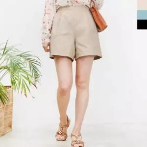 KYI 린넨 반바지 여자반바지 린넨여자뒷밴딩반 (WFK98GA)