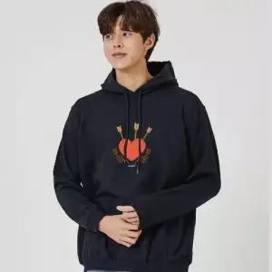 키밍 하트 화살 마음 그래픽 맨투맨 후드티 W7F0677