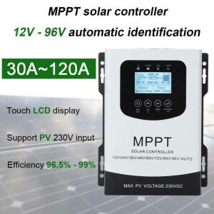 30A 60A 100A 스마트 MPPT 태양광 충전 컨트롤러 12V 24V 48V 150V 230V 레귤레이터 패널 리튬 LiFePO4 배