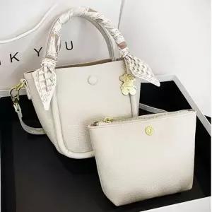 토트크로스 미니백 가방 여성 스카프 파우치 아이보리 (WFK9AFY)